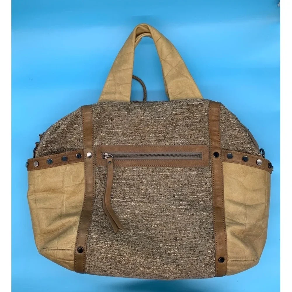 Isabella Fiore Brown Studded Hobo Shoulder Bag Purse Boho‎ Y2K